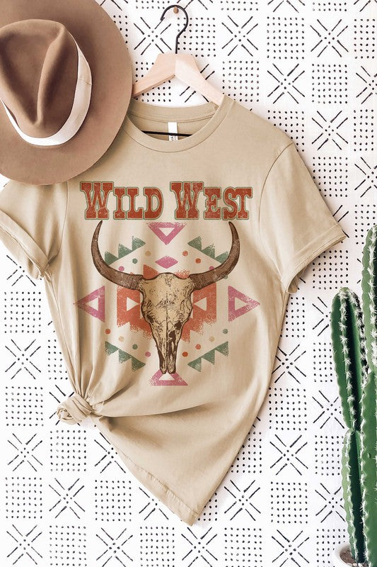 WILD WEST AZTEC LONGHORN GRAPHIC TEE