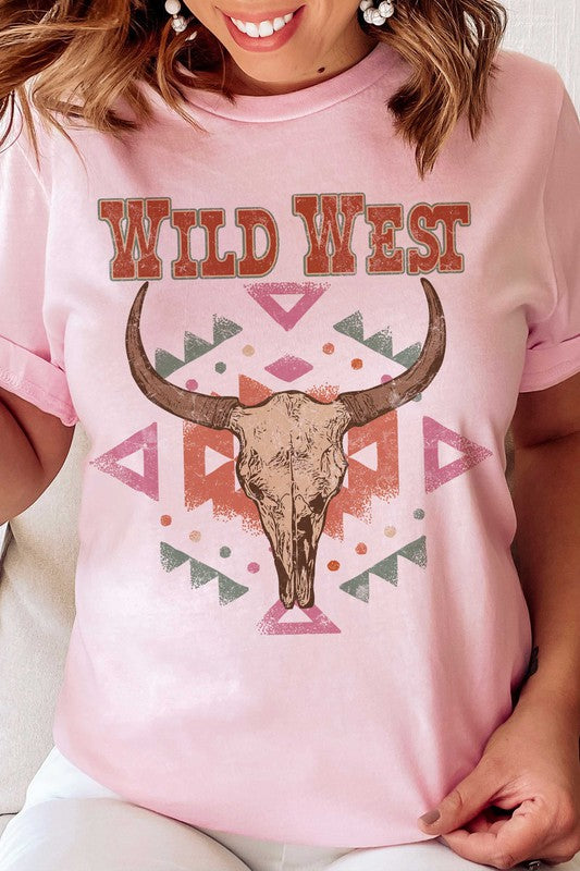 WILD WEST AZTEC LONGHORN GRAPHIC TEE